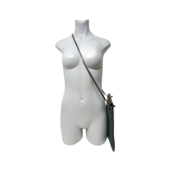 Lands' End leather trimmed quilted crossbody bag - Picture 2 of 9